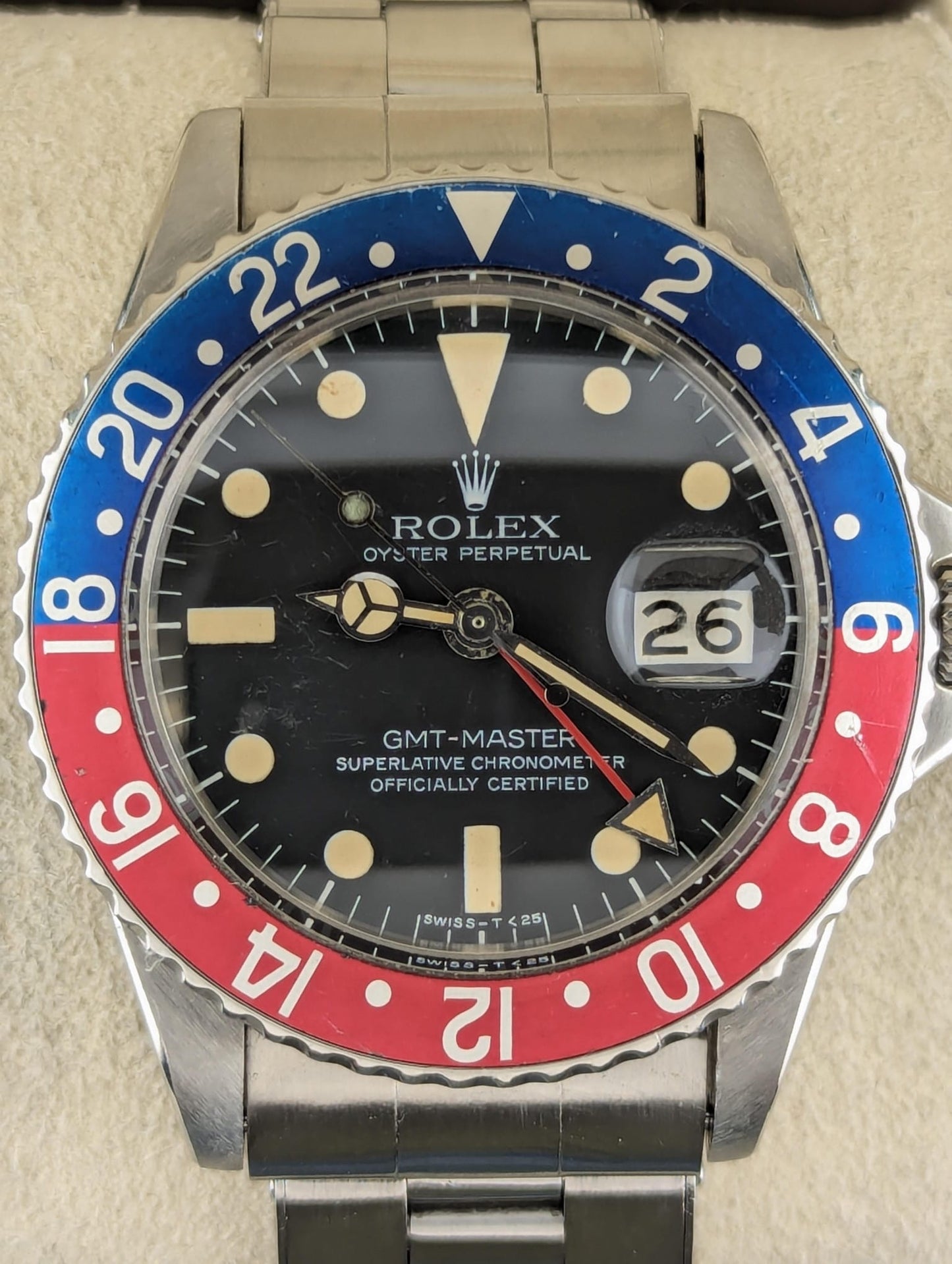 1968 Rolex Pepsi GMT-Master 1675 Black Dial C+I Rivet Bracelet No Papers 40mm