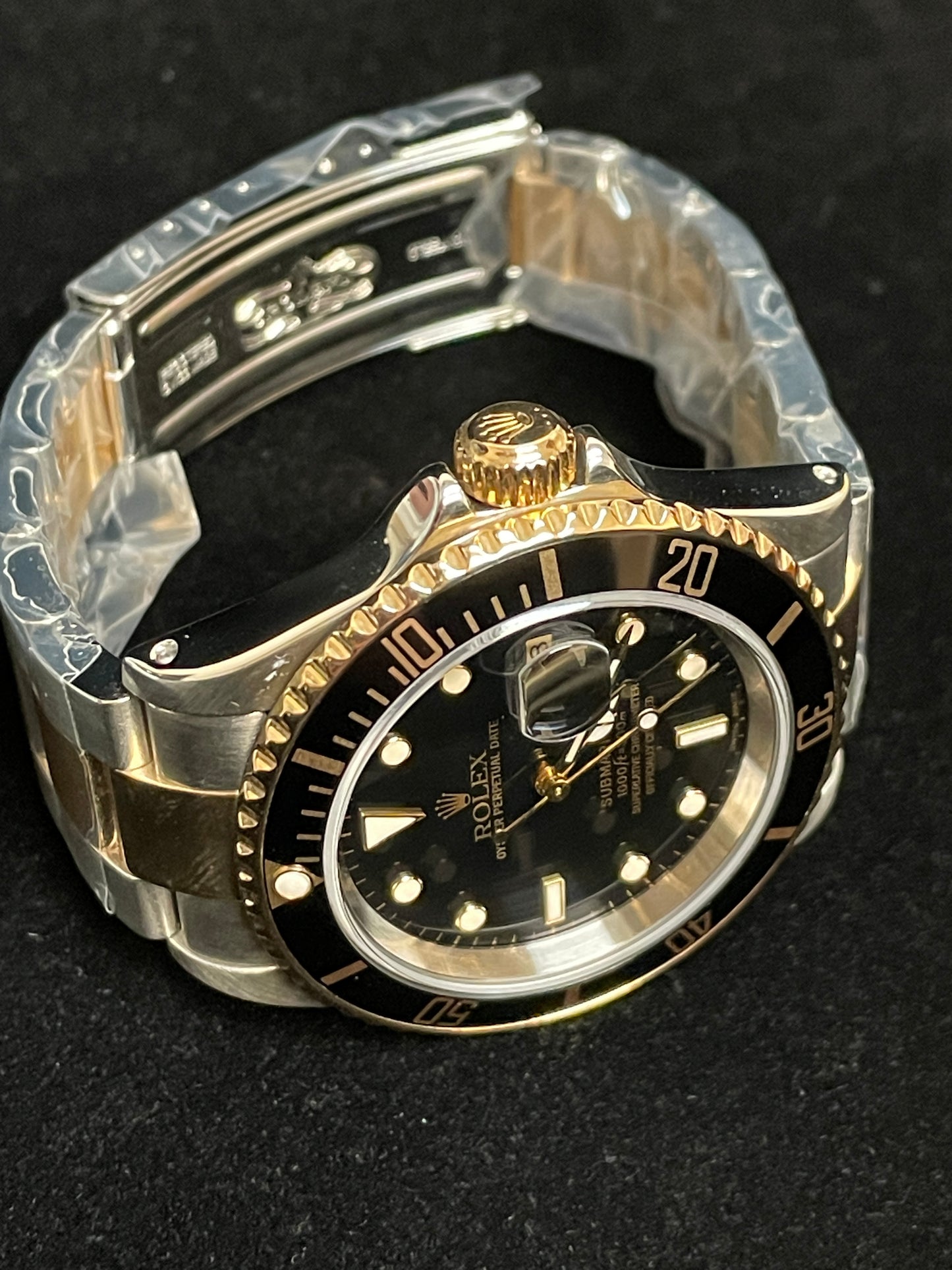 2003 Rolex Submariner 16613 SEL Black Dial Gold Through TT Oyster No Papers 40mm