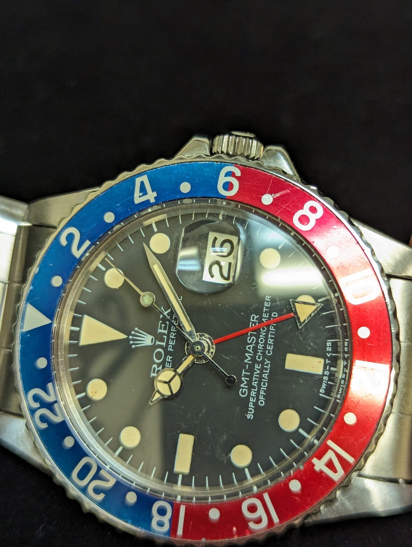 1968 Rolex Pepsi GMT-Master 1675 Black Dial C+I Rivet Bracelet No Papers 40mm