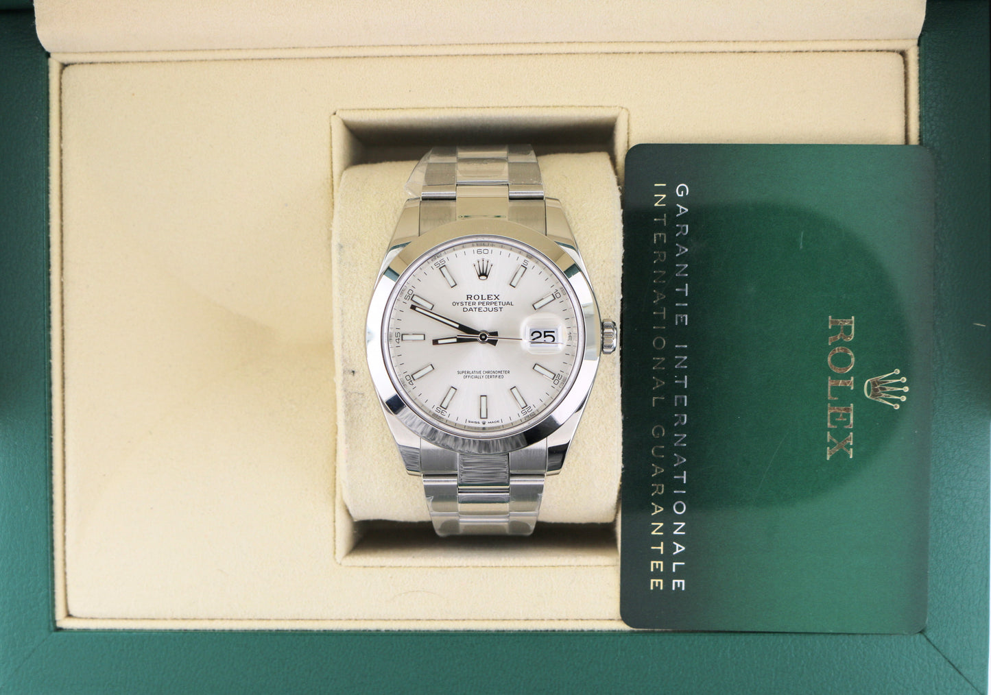 2022 Rolex Mens Datejust 126300 Silver Dial SS Oyster With Papers 41mm