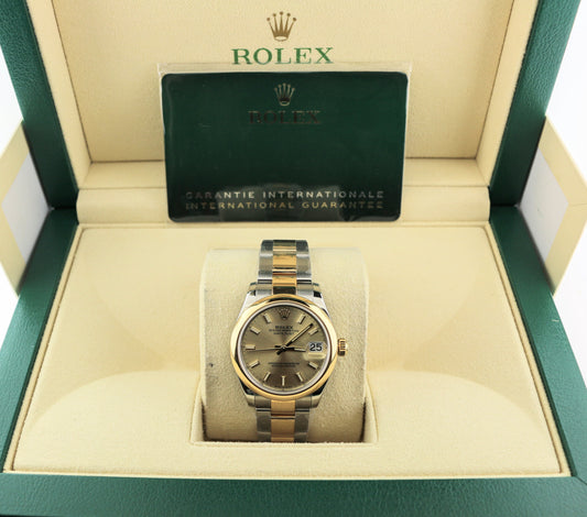 2022 Rolex Datejust Midsize 278243 Champagne Dial TT 18kt Oyster With Paper 31mm