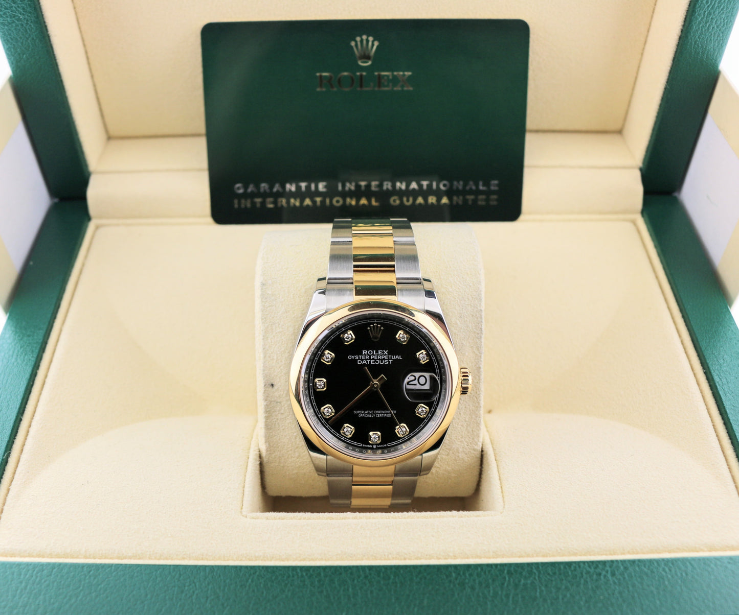 2023 Rolex Datejust 126203 Black Diamond Dial TT 18kt Oyster With Papers 36mm