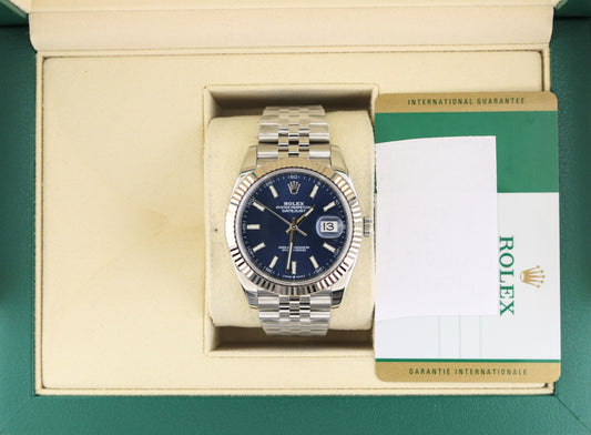 2020 Rolex Datejust 126334 Blue Stick SS Jubilee With Papers 41mm