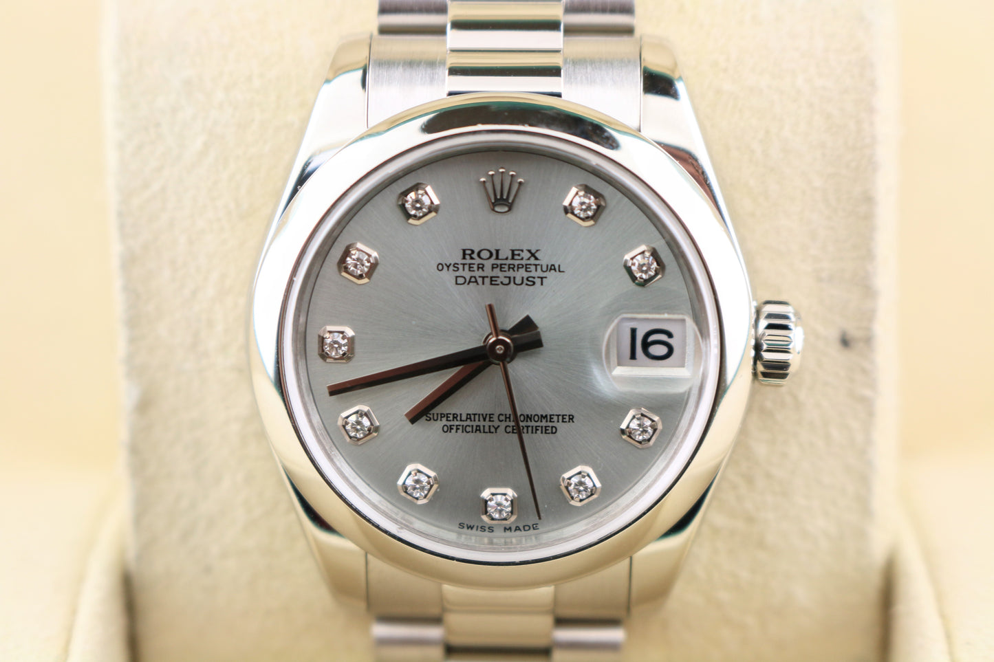 2001 Rolex Platinum President Midsize 178246 Glacier Diamond Dial Plat pres 31mm