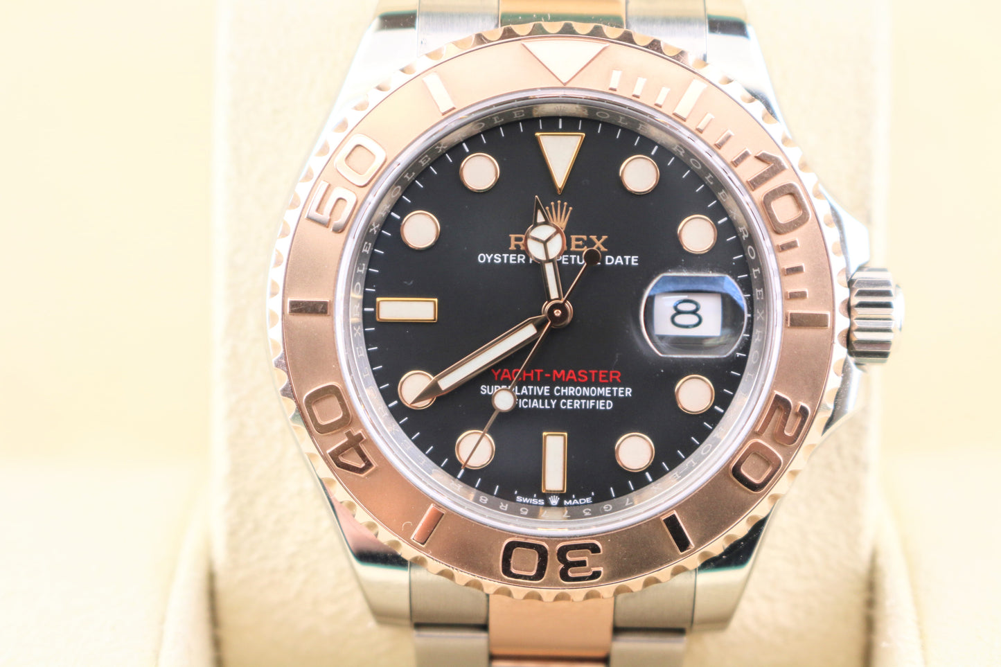 2020 Rolex Yacht-Master 126621 Black Dial Rose TT 18kt Oyster With Papers 40mm