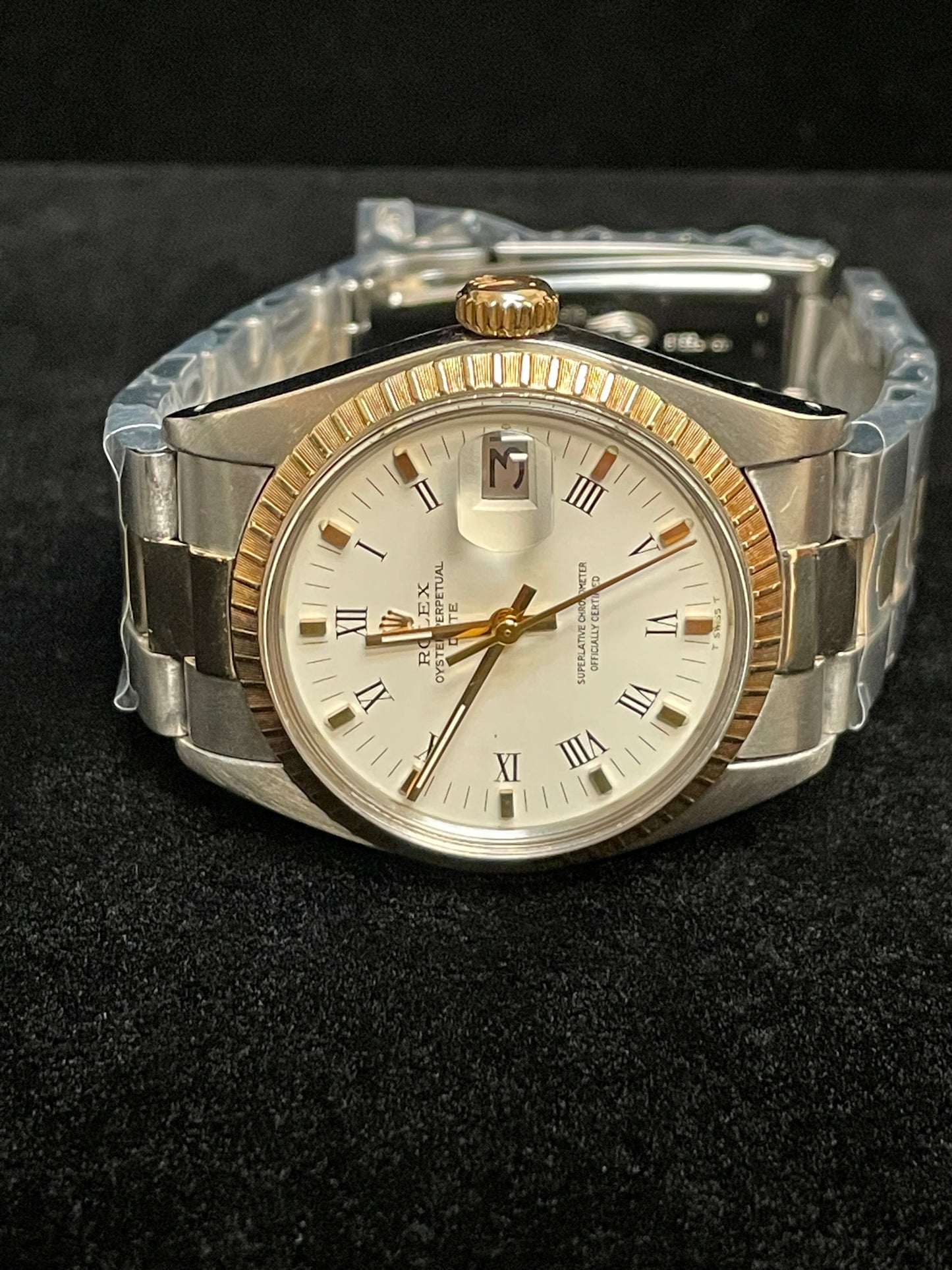 1978 Rolex Date 1500 White Roman Dial TT Oyster No Papers 34mm