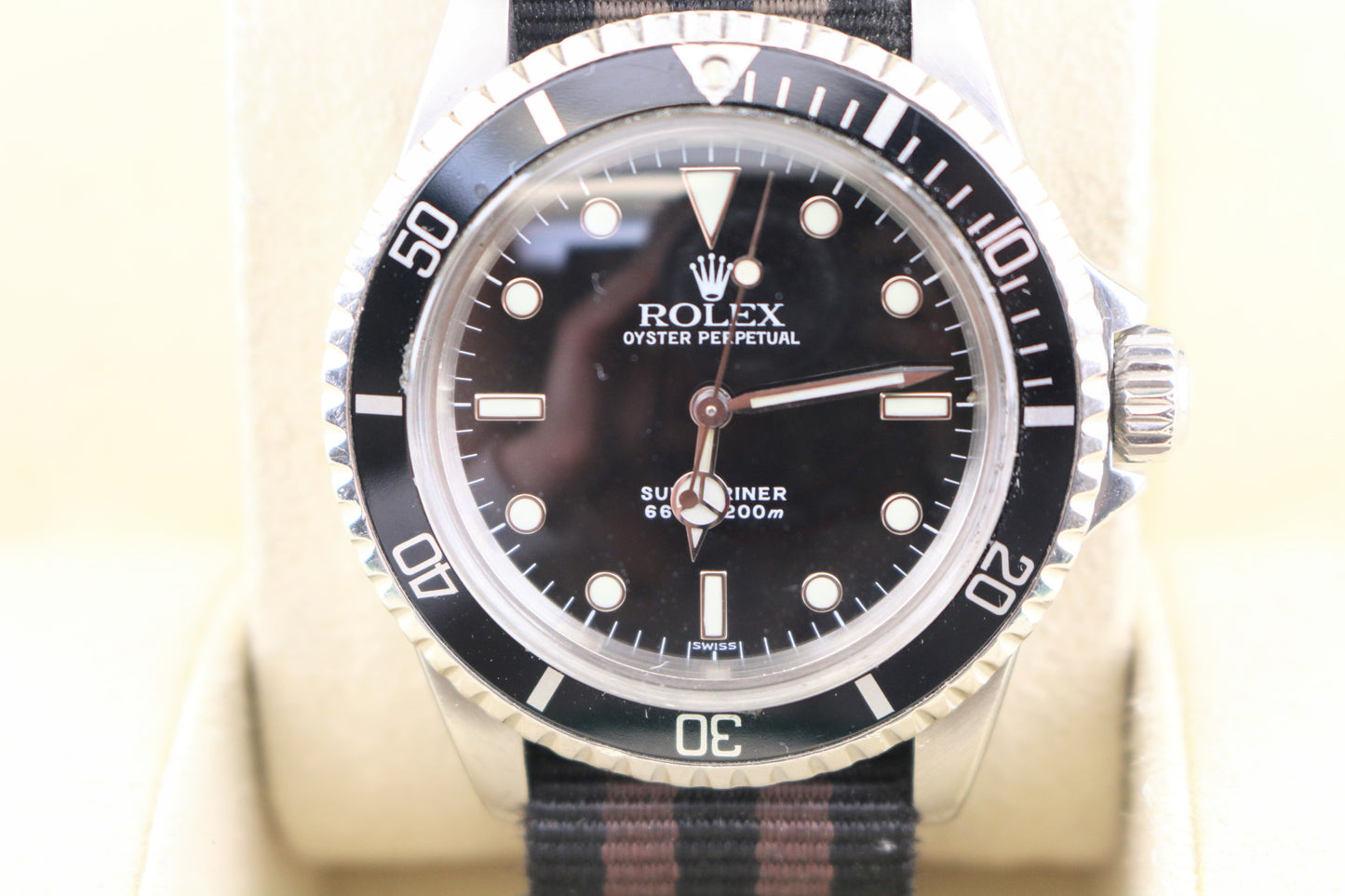 1965 Rolex Submariner No Date 5513 Black Dial Nato Strap No Papers 40mm