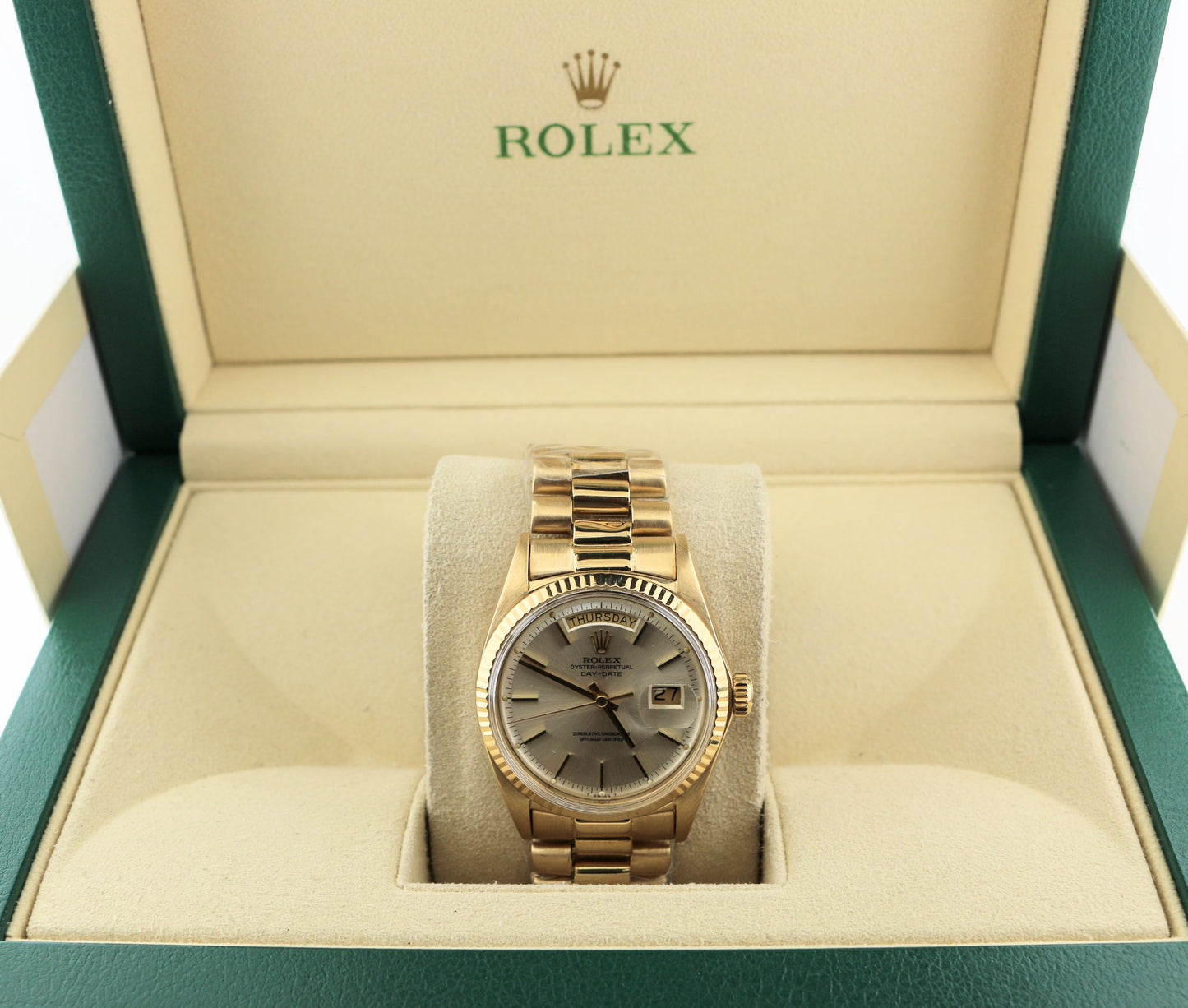 1970 Rolex Day-Date 1803 Silver Dial 18kt President No Papers 36mm