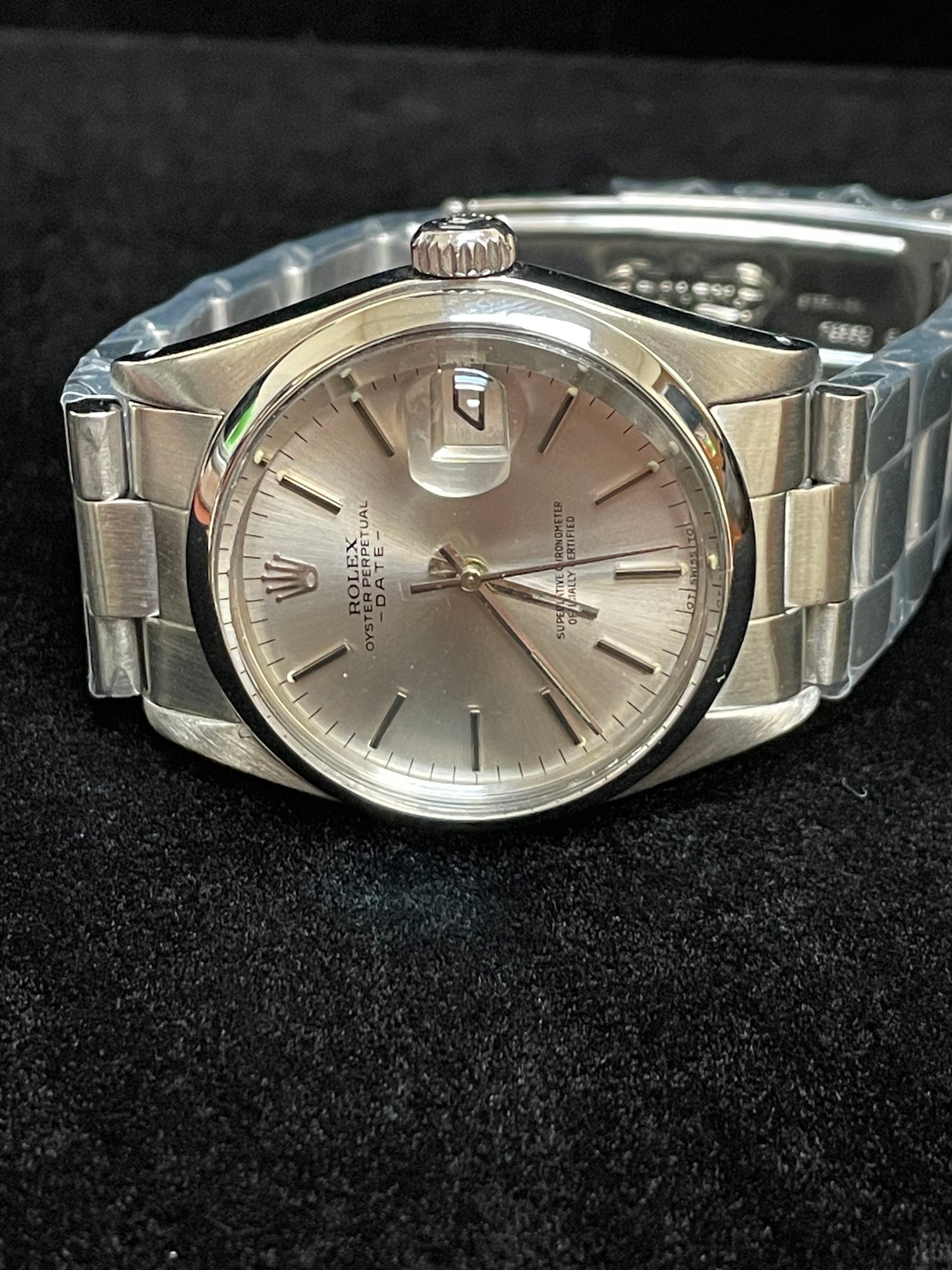 1978 Rolex Date 1500 Silver Stick SS Oyster No Papers 34mm