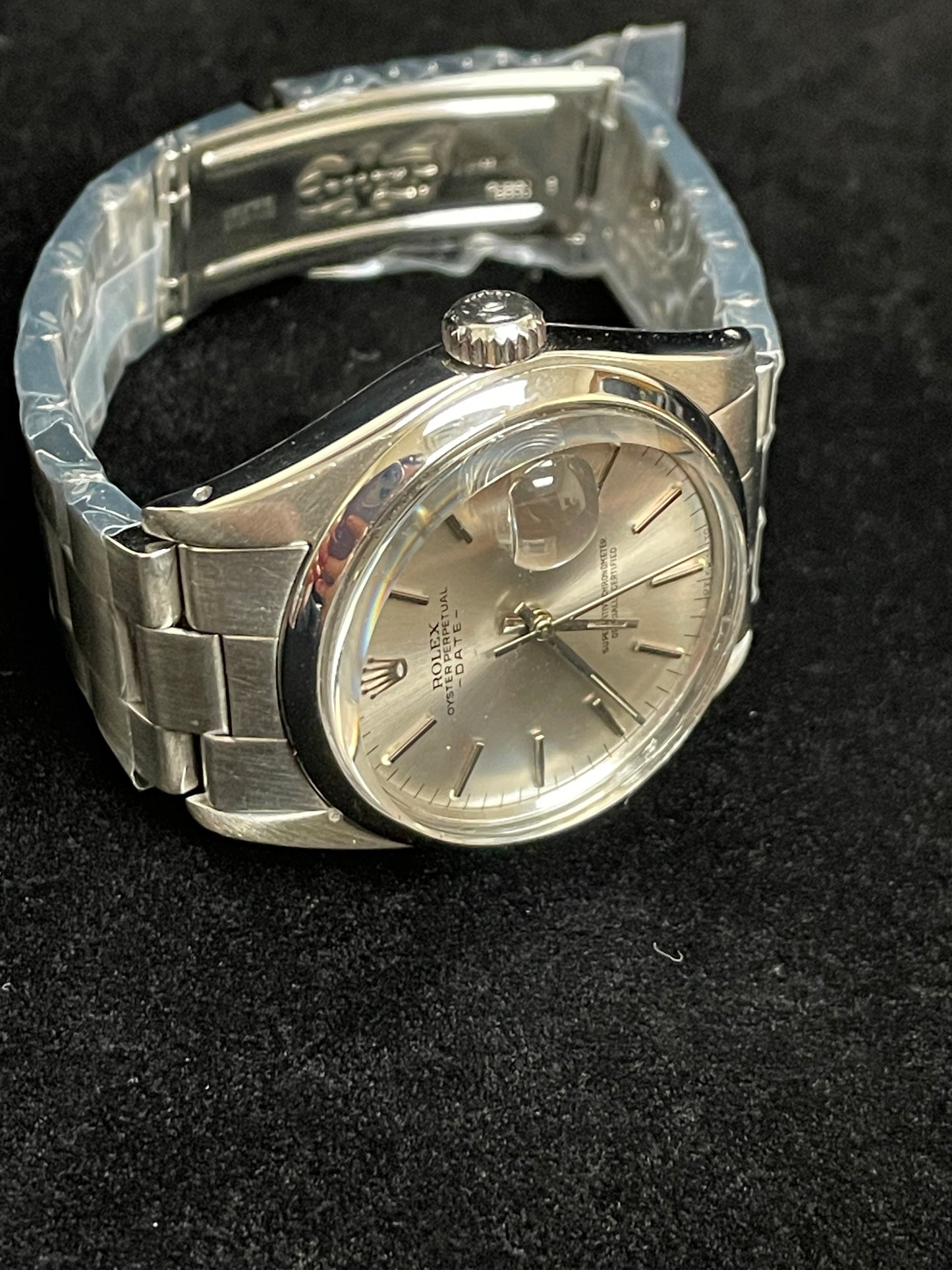 1978 Rolex Date 1500 Silver Stick SS Oyster No Papers 34mm