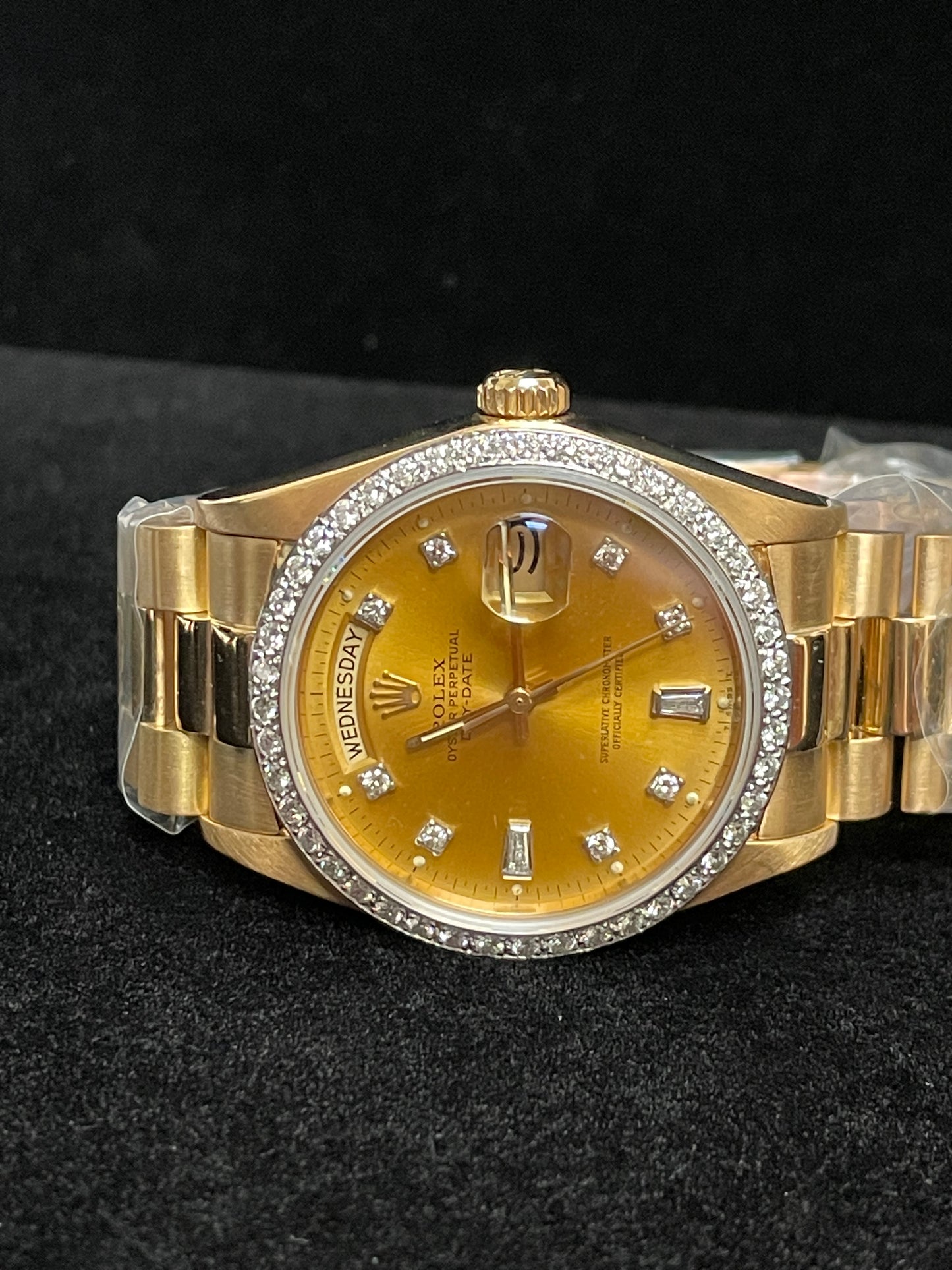 1979 Rolex Day-Date 18048 Champ Diamond Dial Diamond Bezel 18kt President 36mm