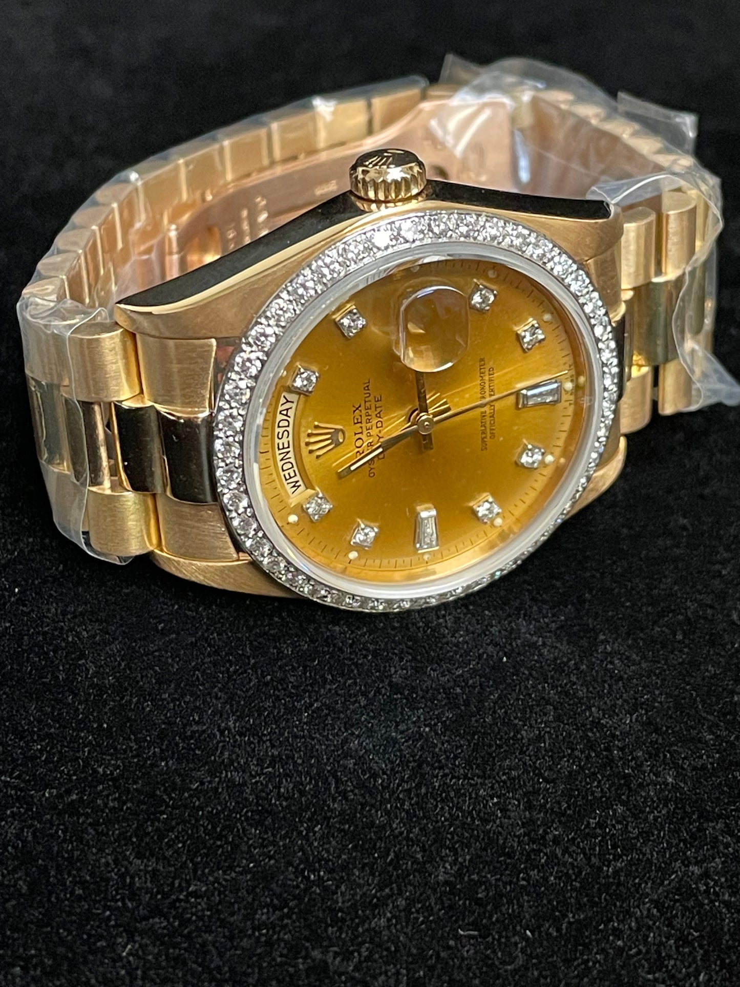 1979 Rolex Day-Date 18048 Champ Diamond Dial Diamond Bezel 18kt President 36mm