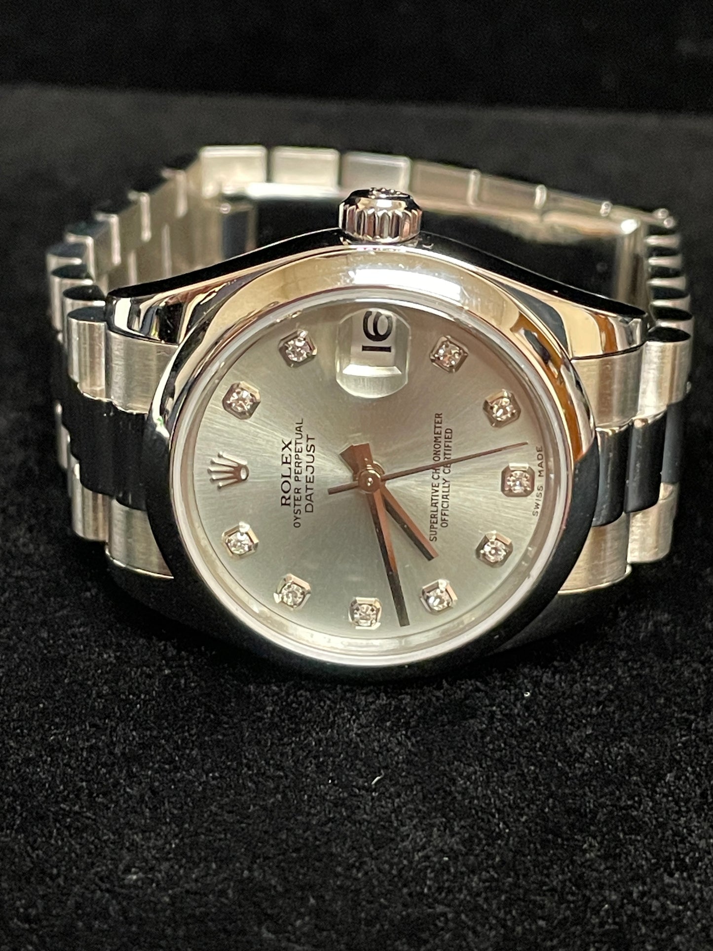 2001 Rolex Platinum President Midsize 178246 Glacier Diamond Dial Plat pres 31mm