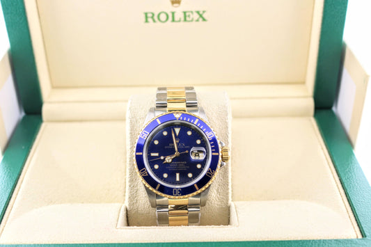 1997 Rolex Submariner 16613 Blue Dial TT Oyster No Papers 40mm