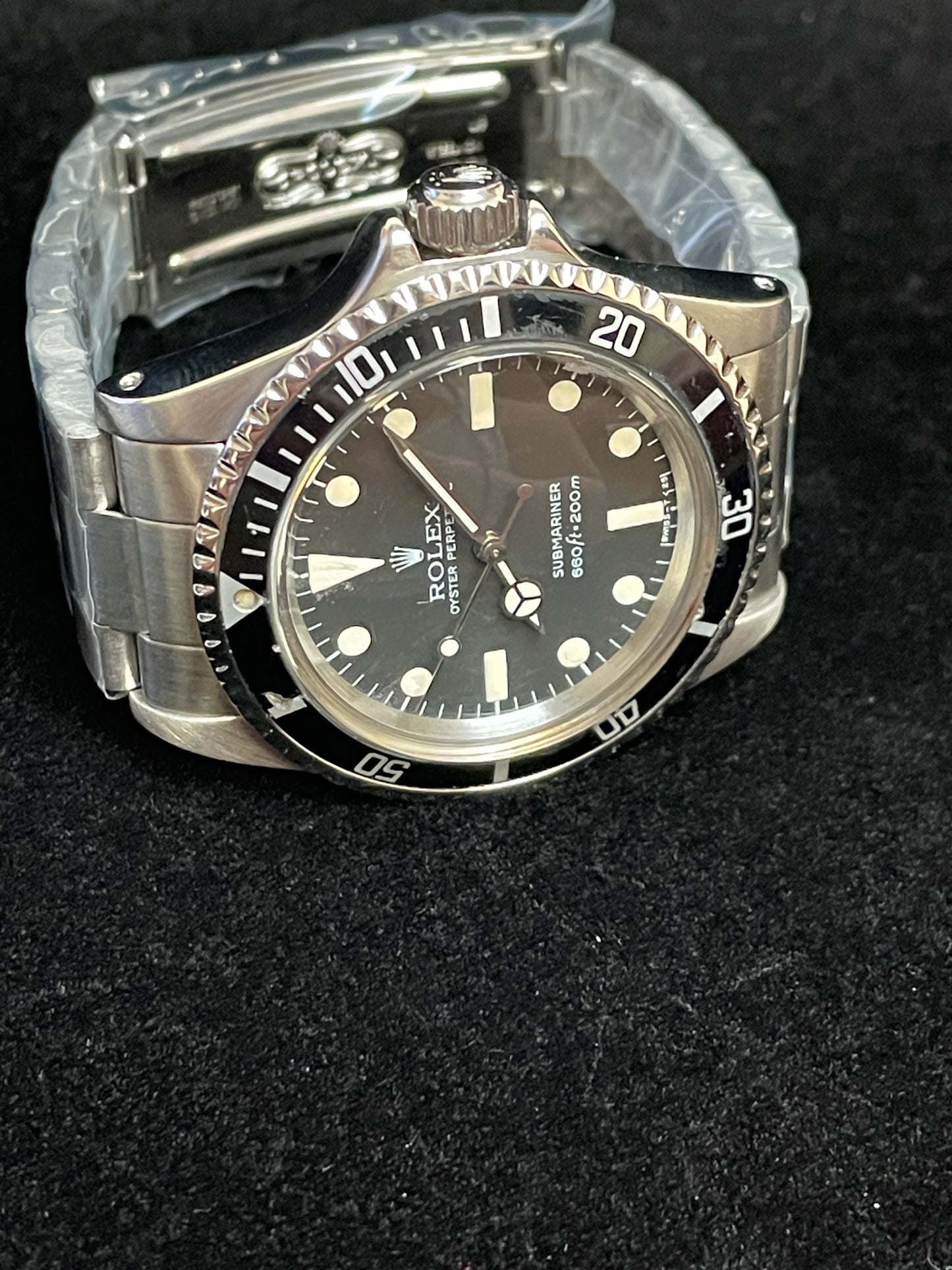 1972 Rolex Submariner No Date 5513 Black Maxi Dial SS Oyster No Papers 40mm