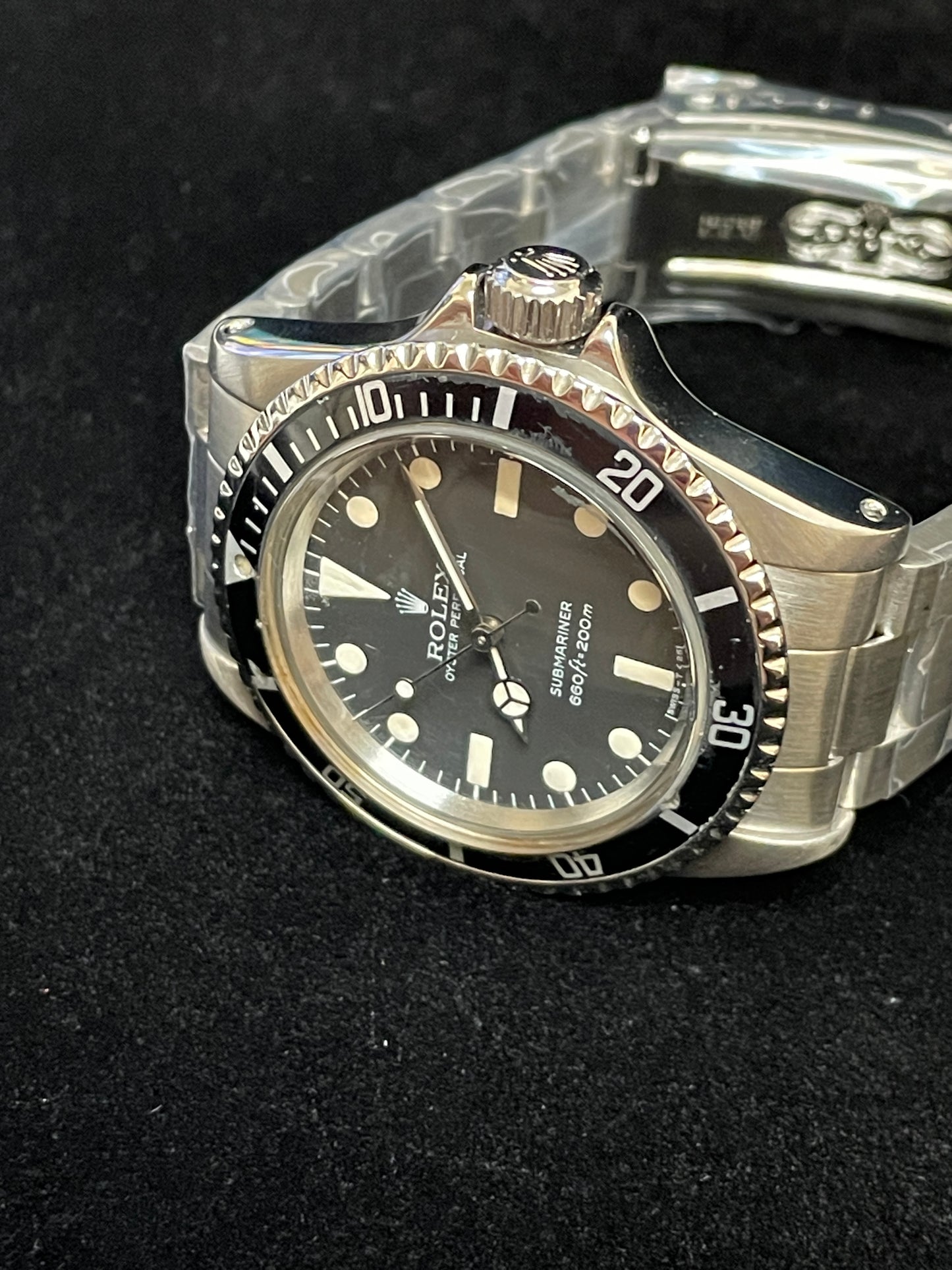 1972 Rolex Submariner No Date 5513 Black Maxi Dial SS Oyster No Papers 40mm