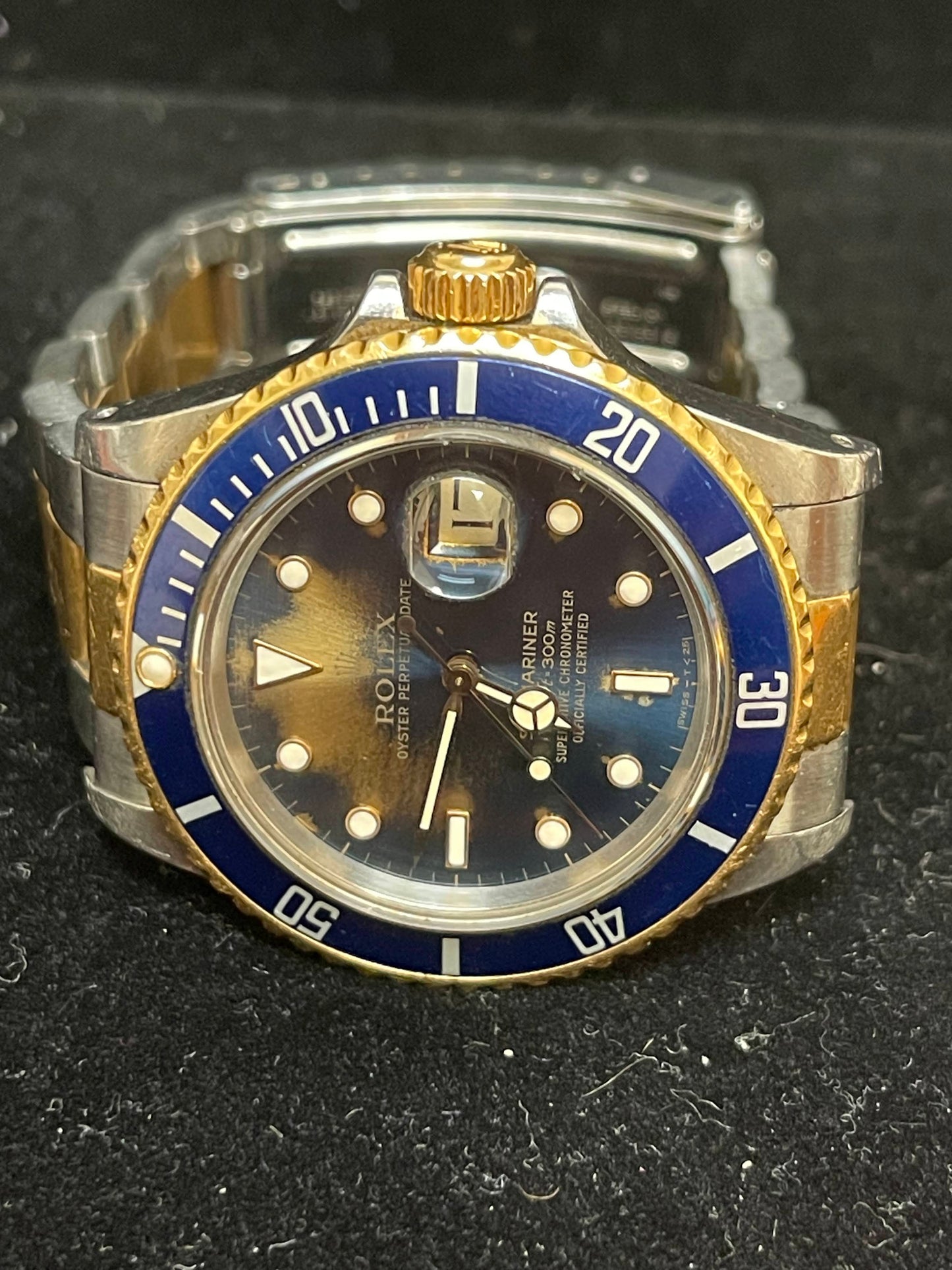 1987 Rolex Submariner 16803 Gold Burst Galaxy Blue Dial TT Oyster No Papers 40mm