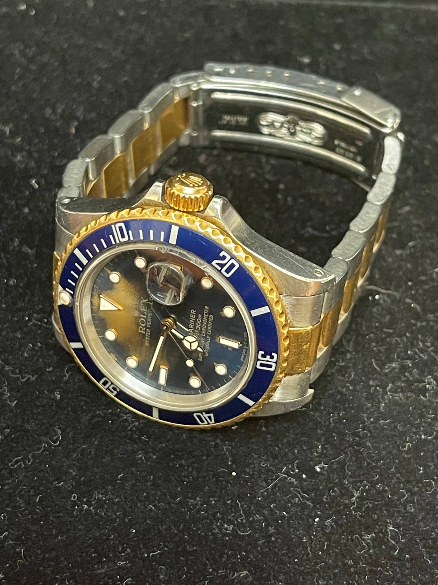 1987 Rolex Submariner 16803 Gold Burst Galaxy Blue Dial TT Oyster No Papers 40mm