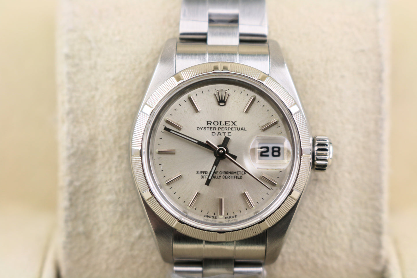 2004 Rolex Ladies Datejust 79190 Silver Date SS Oyster No Papers 26mm
