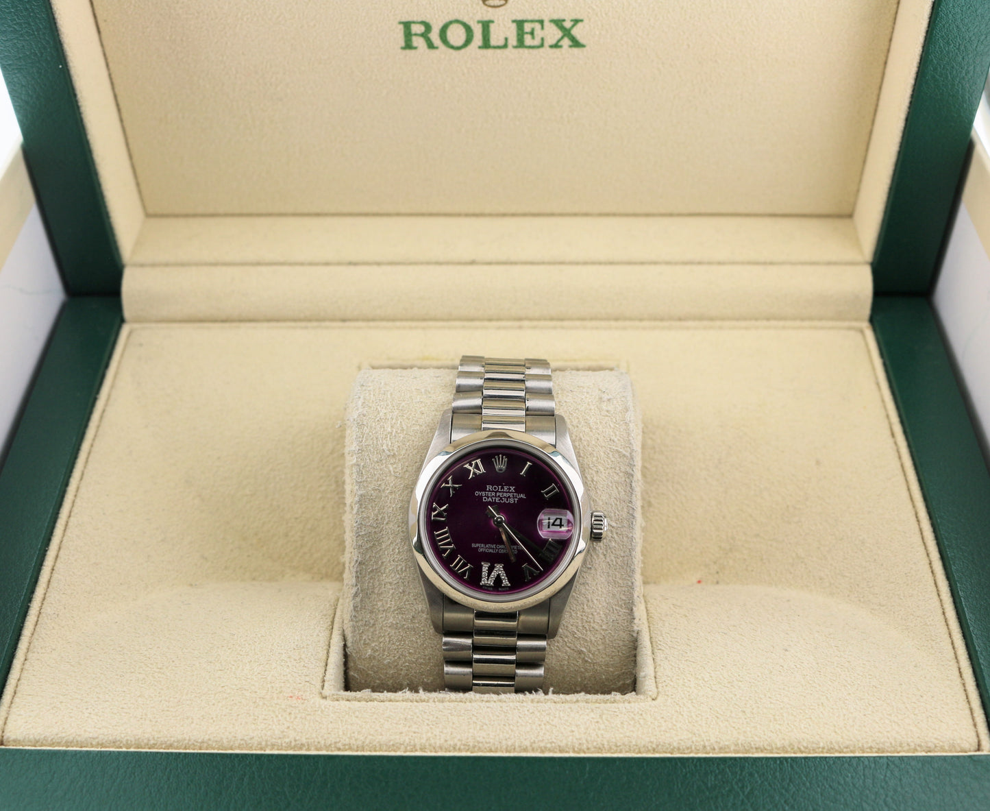 1999 Rolex Platinum President 78246 Purple Diamond VI Datejust No Papers 31mm