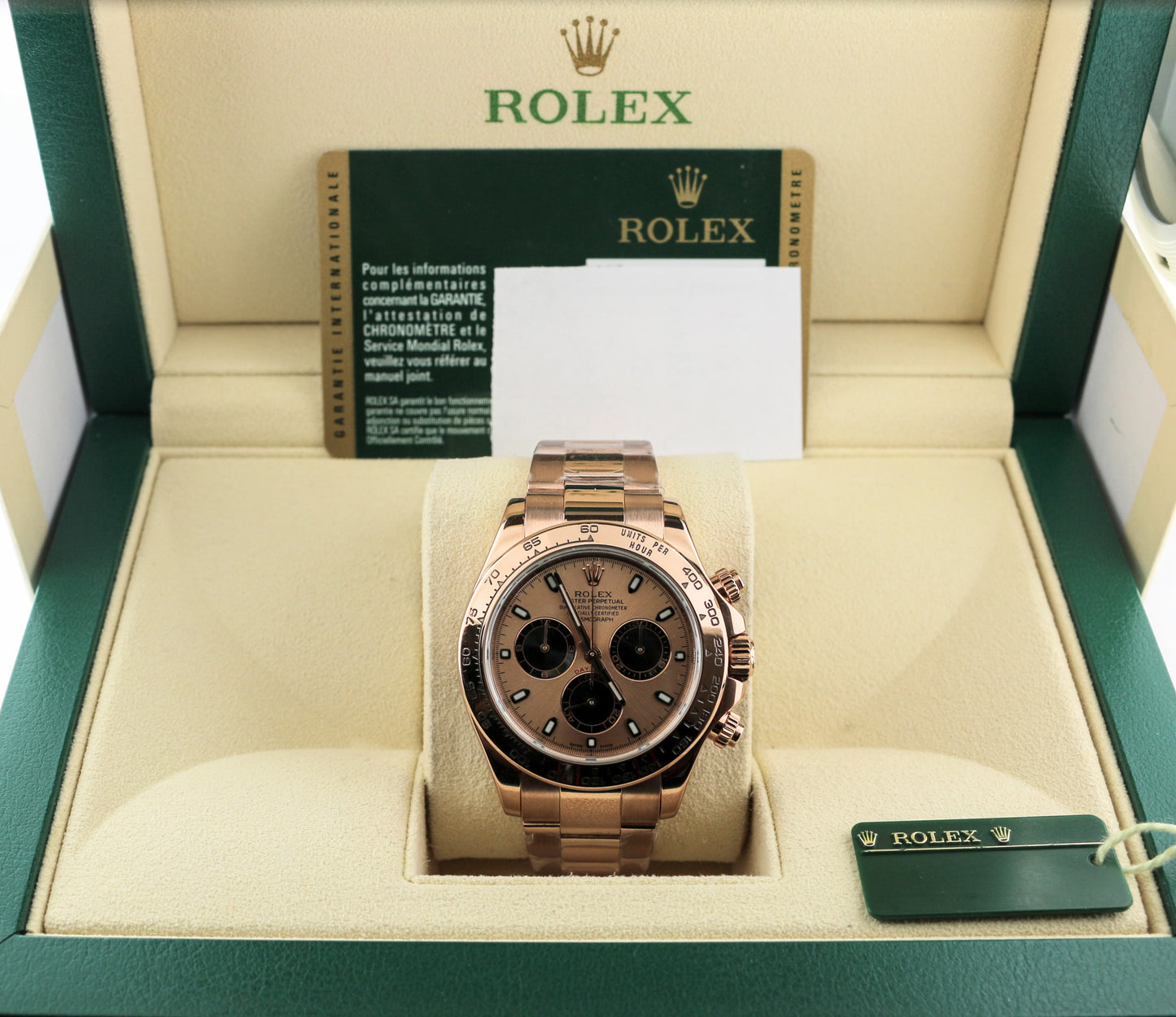 2016 Rolex Daytona 116505 Sundust Panda Dial 18kt Rose Oyster With Papers 40mm