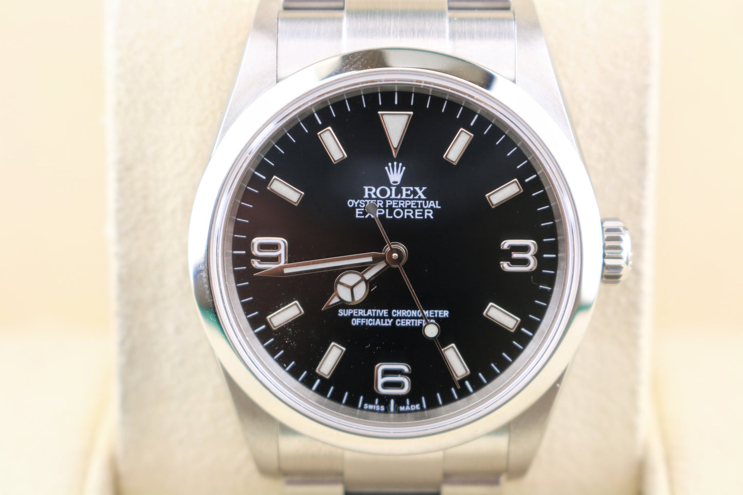 2007 Rolex Explorer 114270 Black Dial SS Oyster With Papers 36mm