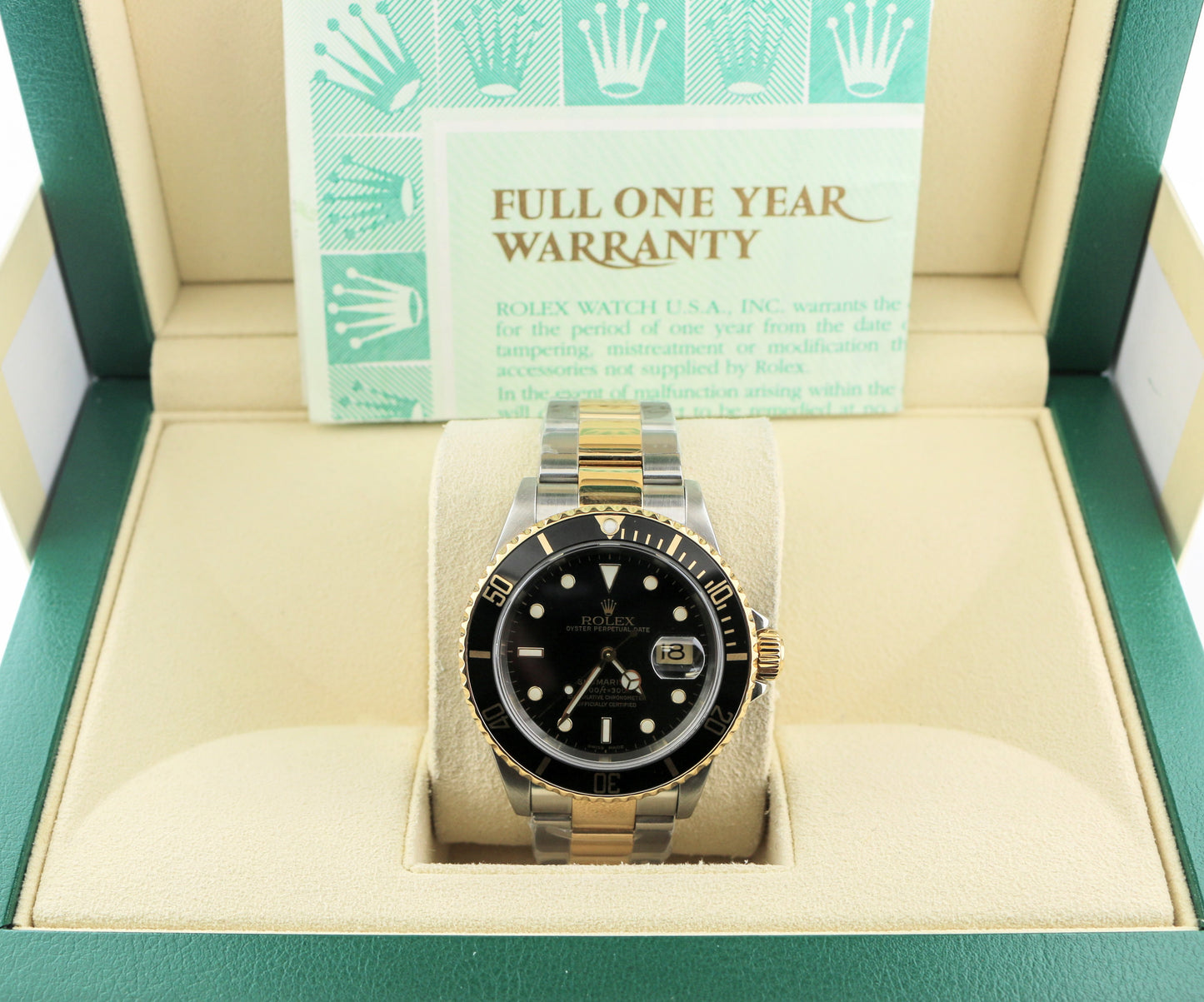 2003 Rolex Submariner 16613 SEL Black Dial Gold Through TT Oyster No Papers 40mm