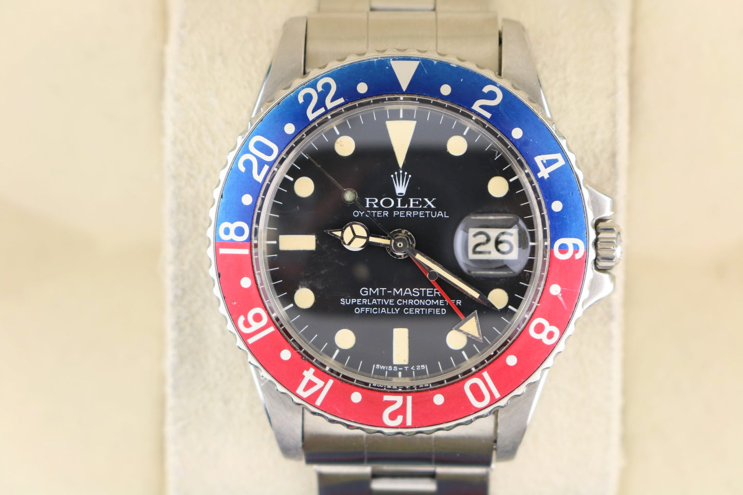 1968 Rolex Pepsi GMT-Master 1675 Black Dial C+I Rivet Bracelet No Papers 40mm