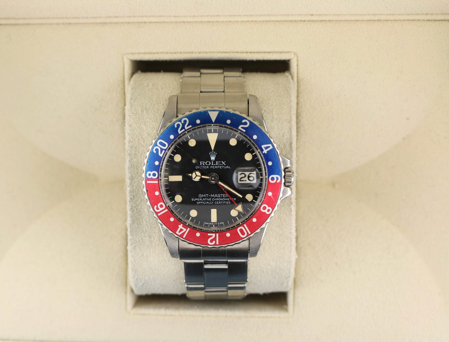 1968 Rolex Pepsi GMT-Master 1675 Black Dial C+I Rivet Bracelet No Papers 40mm