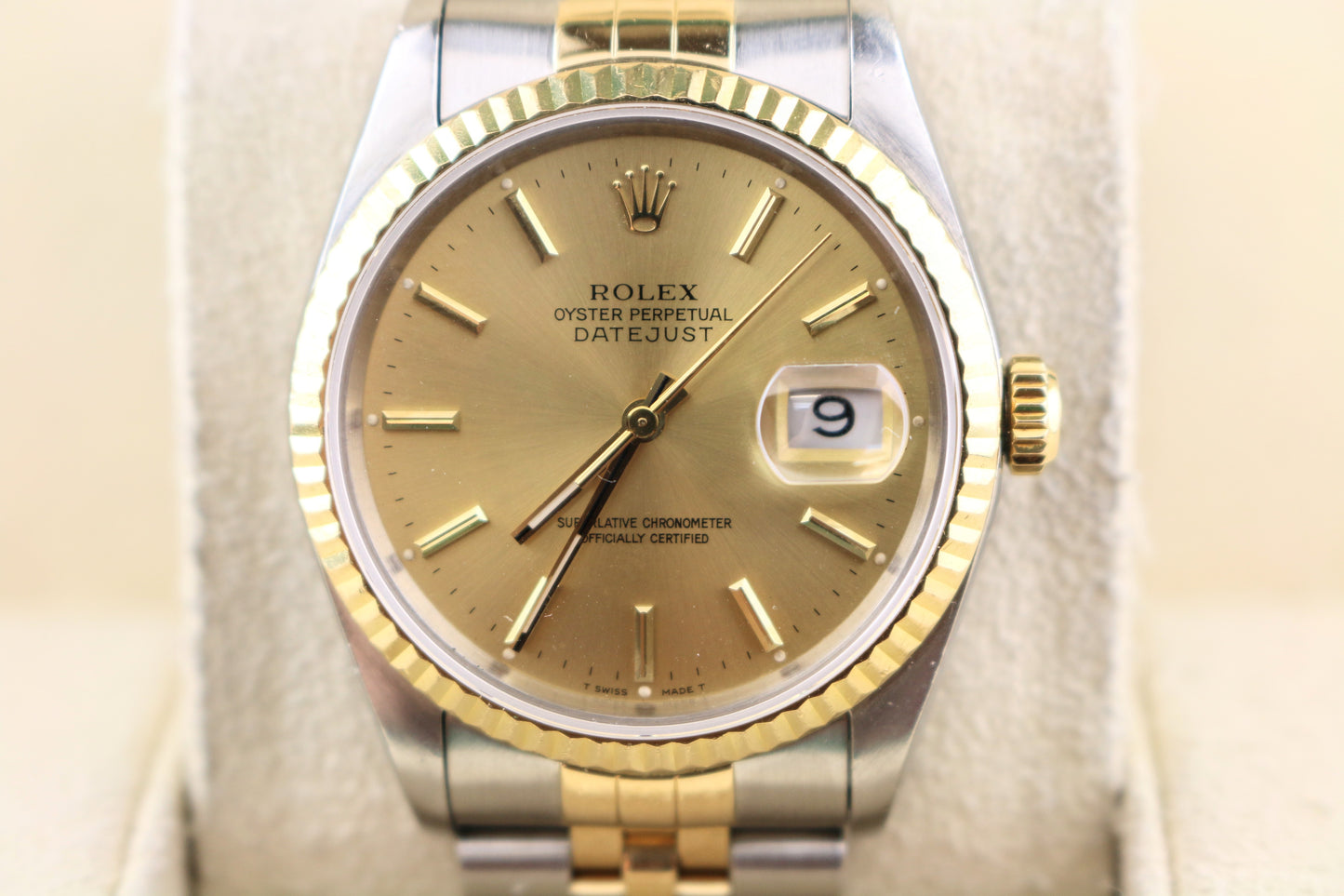 1991 Rolex Datejust 16233 Champagne Dial TT 18kt Jubilee No Papers 36mm