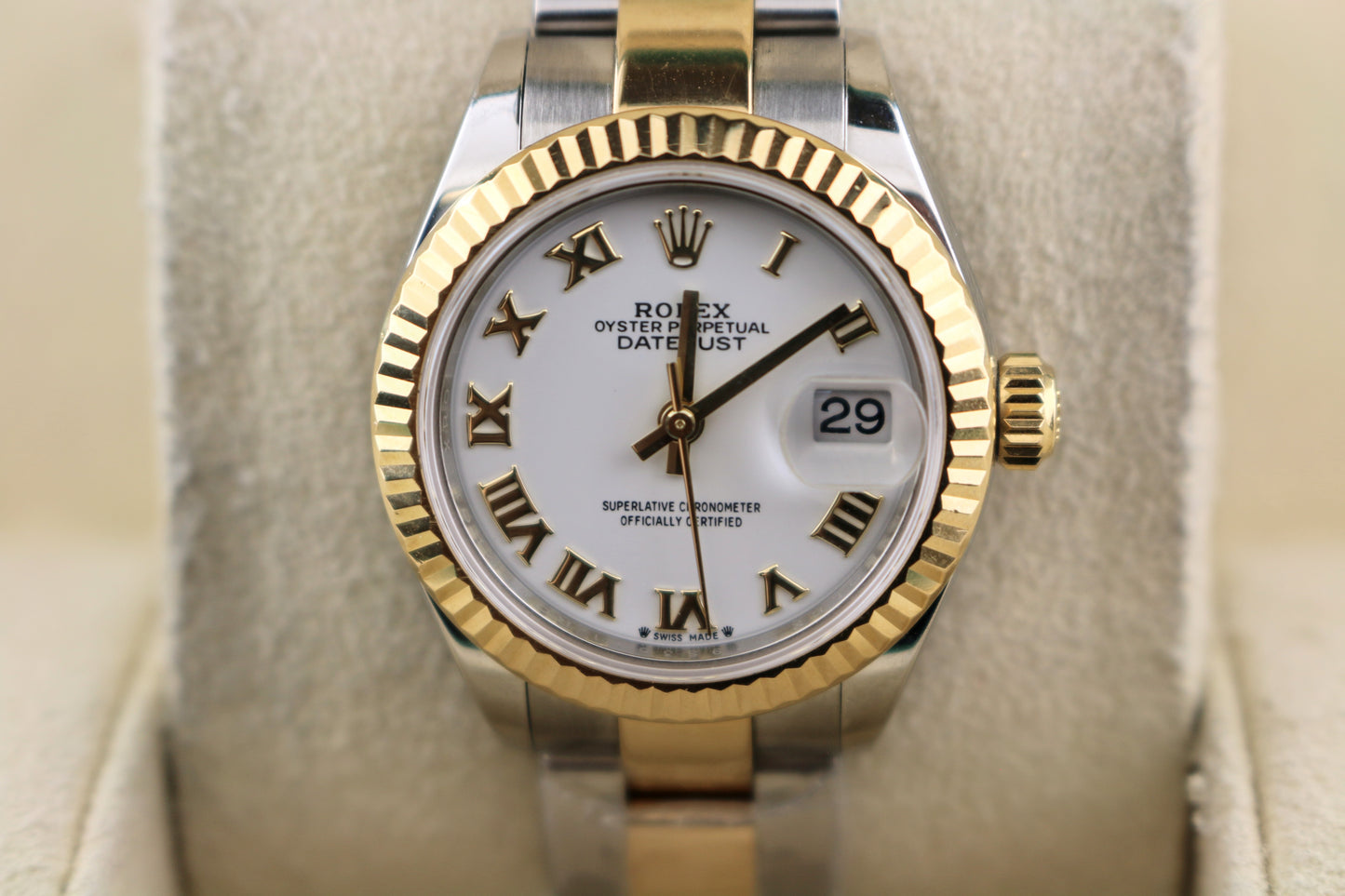 2023 Rolex Ladies Datejust 279173 White Roman Dial TT Oyster No Papers 28mm