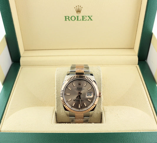 2022 Rolex Mens Datejust 126331 Sundust Rose 18kt TT Oyster No Papers 41mm