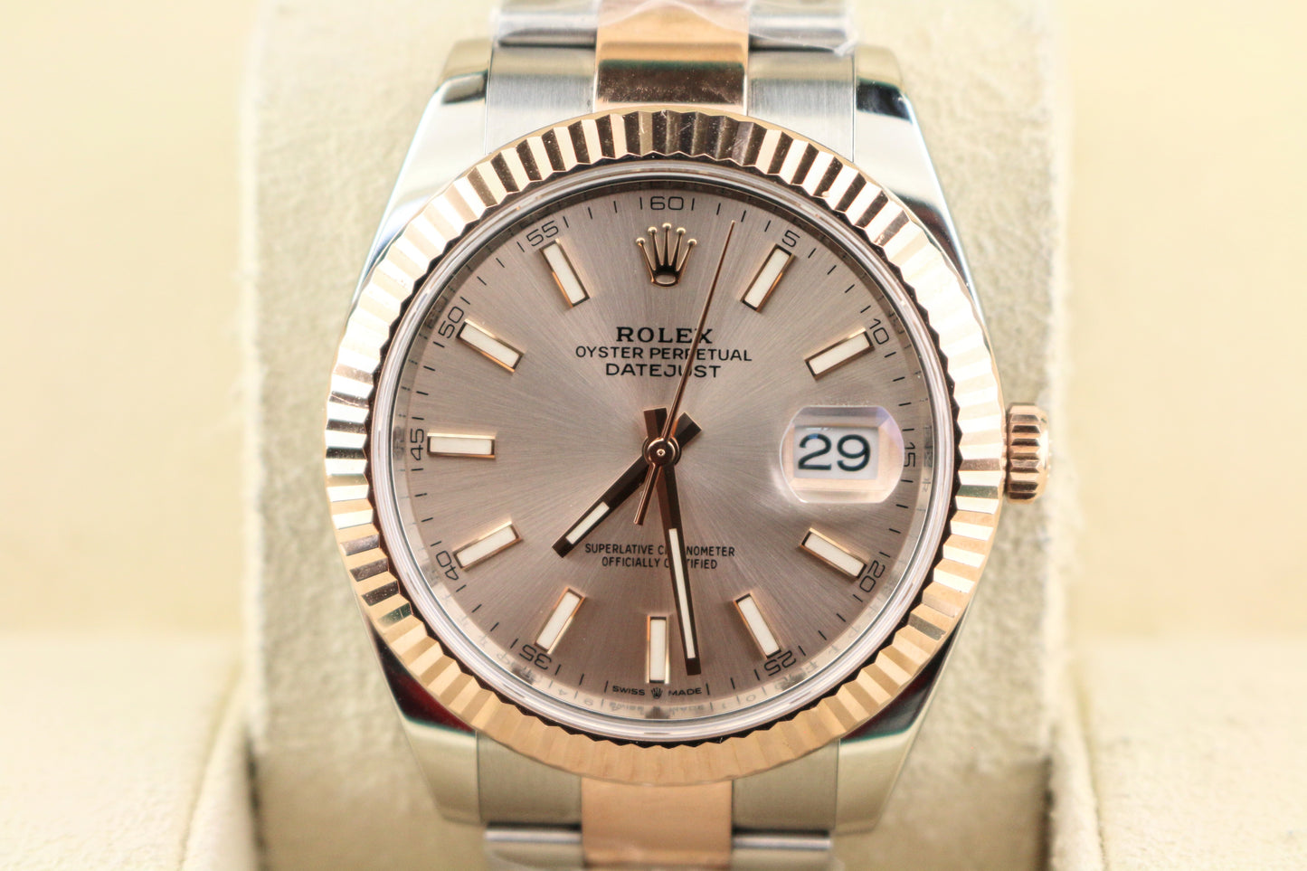 2022 Rolex Mens Datejust 126331 Sundust Rose 18kt TT Oyster No Papers 41mm