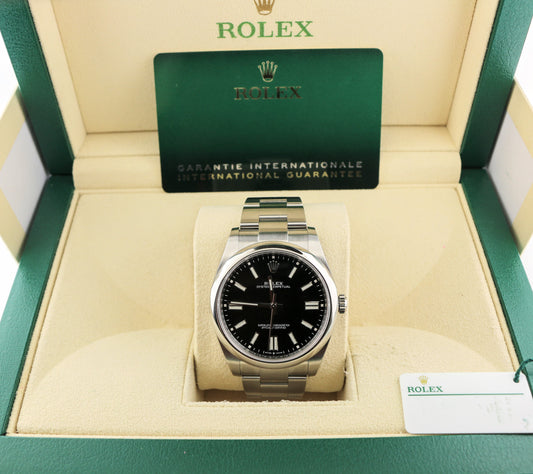 2020 Rolex Oyster Perpetual 124300 Black Dial SS Oyster With Papers 41mm