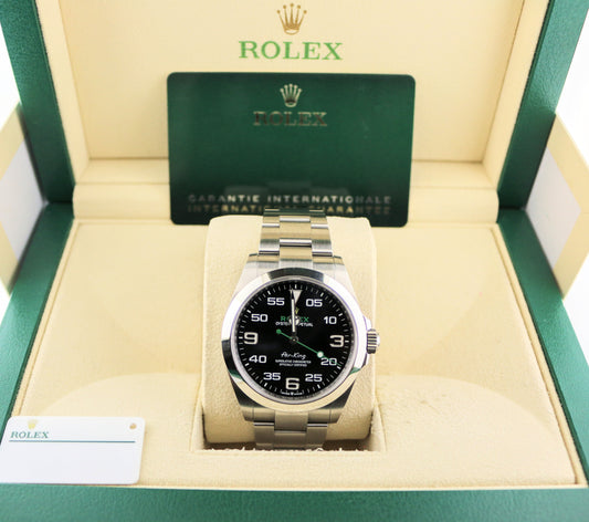 2024 Rolex Air King 126900 Black Dial SS Oyster With Papers 40mm