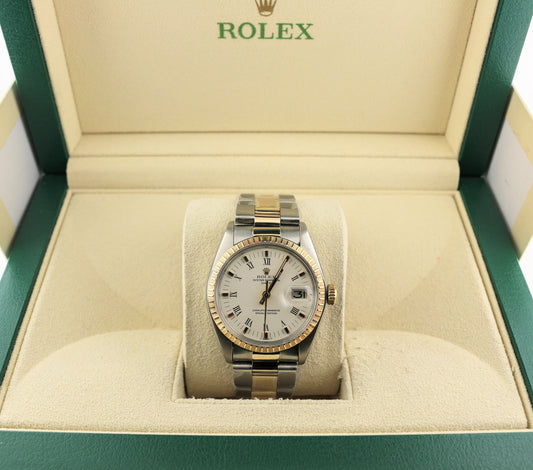 1978 Rolex Date 1500 White Roman Dial TT Oyster No Papers 34mm