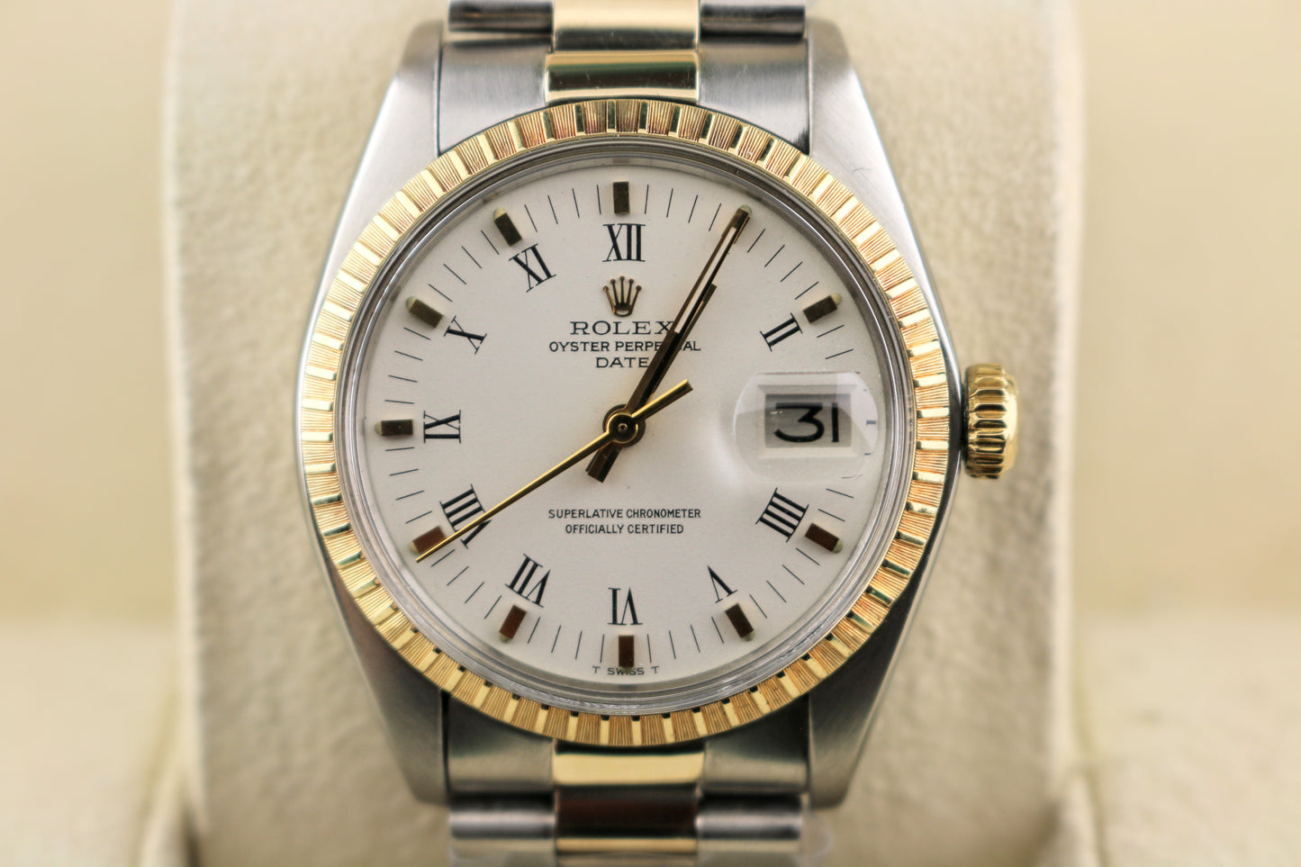 1978 Rolex Date 1500 White Roman Dial TT Oyster No Papers 34mm