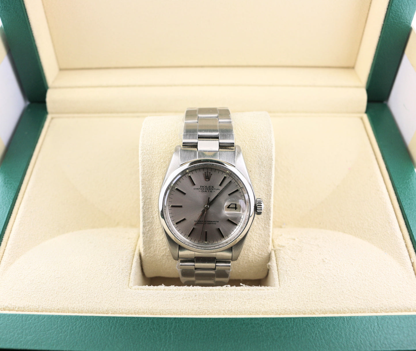 1978 Rolex Date 1500 Silver Stick SS Oyster No Papers 34mm