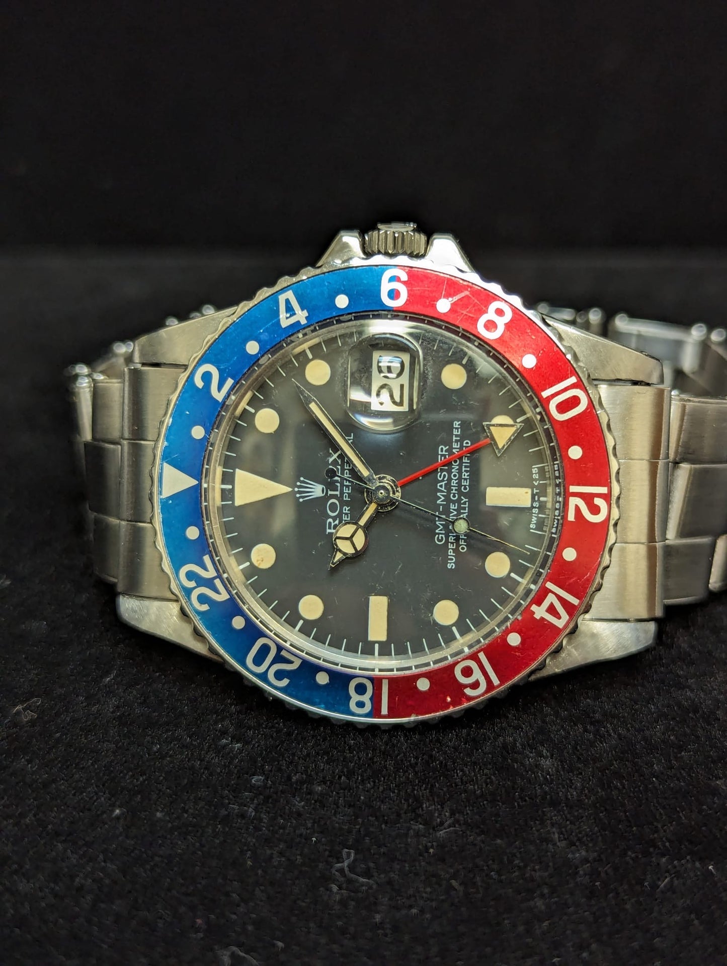 1968 Rolex Pepsi GMT-Master 1675 Black Dial C+I Rivet Bracelet No Papers 40mm