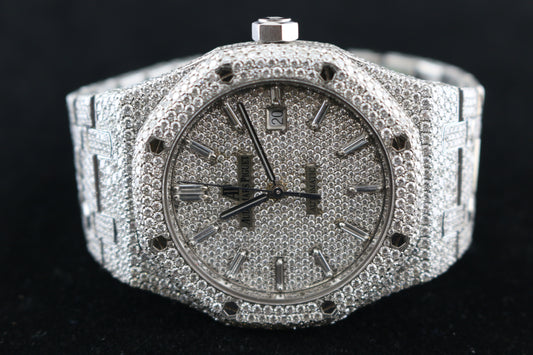 2018 Audemars Piguet Royal Oak 15400 Custom Paved Diamond Dial No Papers 41mm