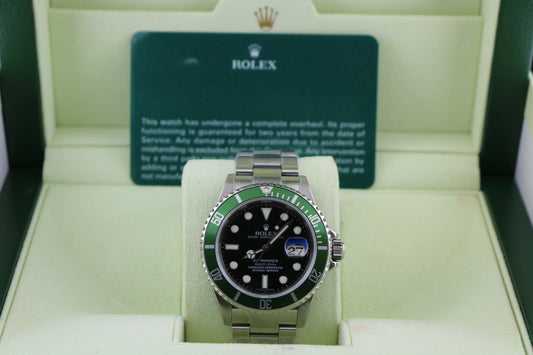 Rolex 2006 Submariner 16610 LV Kermit Oyster W/ Rsc Papers 40mm