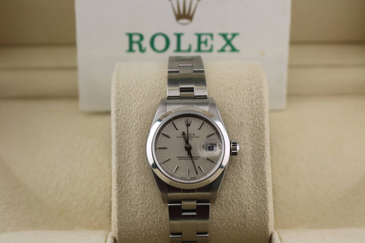 2001 Rolex Ladies Date 79160 Silver Dial Oyster Bracelet With Papers 26mm