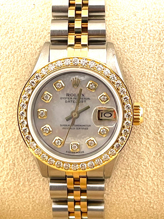 Rolex Datejust Custom White Mop + Bezel 26mm