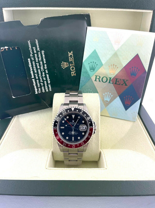 Rolex 2009 GMT-Master II 16710 Unpolished Error Coke Dial D Serial Complete 40mm